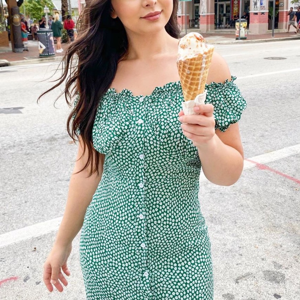 Green midi dress